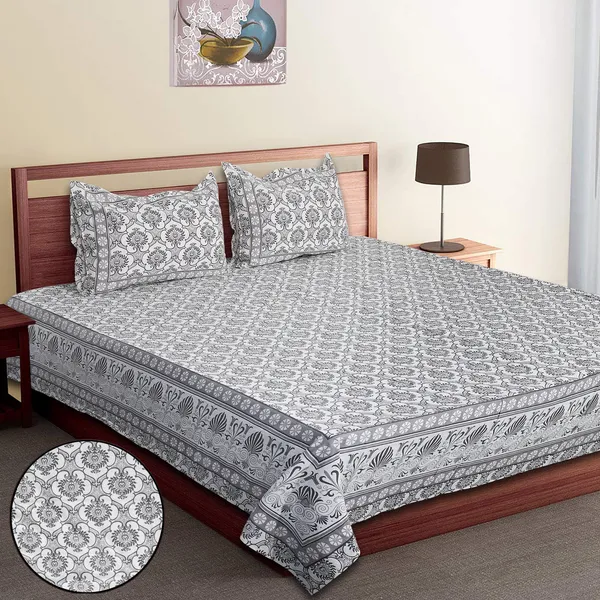 Grey_Cotton_Imperial_Flourish_Double_Bedsheet_With_Pillow_Cover_120X120_Cm